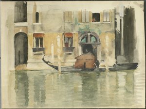 Gondel vor einem venezianischen Haus von Willem Arnoldus Witsen