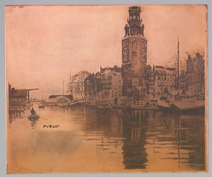 Oude Schans mit Montelbaanstoren und Ruderboot von Willem Arnoldus Witsen