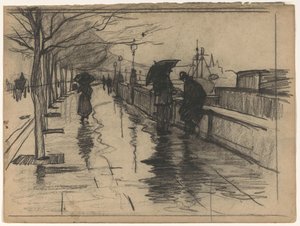 Regen, Thames Embankment in London