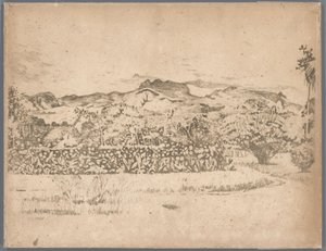 Blick auf den Vulkan De Kloet, Gambar von Willem Arnoldus Witsen