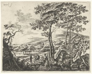 Landschaft mit einem Maultiertreiber