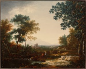 Landschaft mit Ruinen und Figurenstaffagen