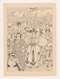 Karikatur von jüdischen Badegästen am Strand von Scheveningen