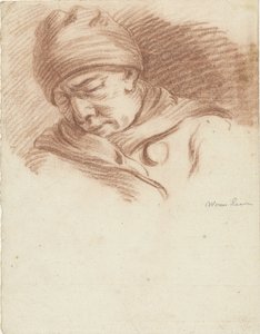 Schlafender Mann mit Mütze (Selbstporträt?) von Willem van Leen