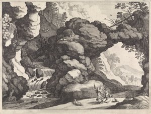 Landschaft mit Hagar und Ismael von Willem van Nieulandt (II)