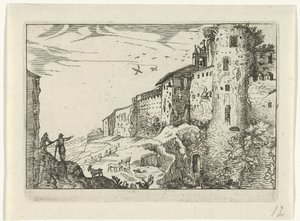 Landschaft mit römischer Ruine