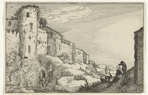 Landschaft mit römischer Ruine