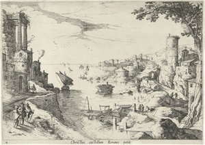 Landschaft mit den Emmausjüngern von Willem van Nieulandt (II)