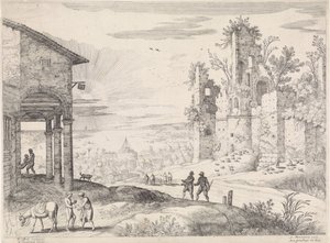 Landschaft mit dem barmherzigen Samariter bei der Herberge von Willem van Nieulandt (II)