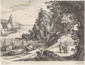 Landschaft mit der Vertreibung von Hagar und Ismael von Willem van Nieulandt (II)