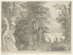 Landschaft mit bewaffnetem Überfall