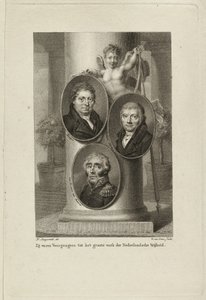 Gedenkstein mit den Porträts von Joan Melchior Kemper, Cornelis Anthony Fannius Scholten, Gijsbert Carel Rutger Reinier van Brienen van Ramerus von Willem van Senus