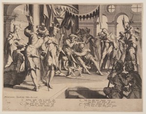 Richter Bias vergießt Tränen, Platte 9 aus Throne der Gerechtigkeit (Thronus Iustitiae)