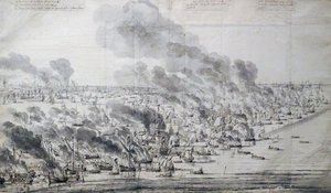 Robert Holmes setzt die niederländische Flotte bei Terschelling in Brand
