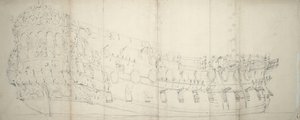 Porträt eines englischen Drittklasseschiffs, ca. 1680