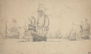 Eine niederländische Staffel bildet eine Schlachtlinie, Mai 1672?, ca. 1672
