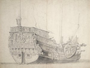 Porträt einer niederländischen Prinzenyacht, ca. 1660 von Willem van de the Elder Velde