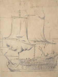 Porträt eines englischen Dreideckers, um 1685 von Willem van de the Elder Velde