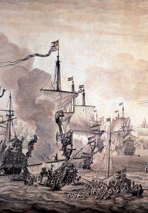 Die Schlacht am Sund zwischen der niederländischen und der schwedischen Flotte, 8. November 1658 (Detail)