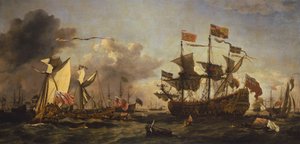 Königlicher Besuch der Flotte in der Themsemündung, 6. Juni 1672