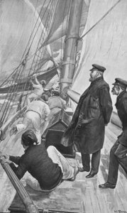König Edward bei einem Yachtunfall in Cowes von William (after) Rainey