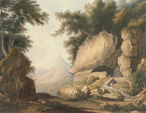 Die Einsiedelei bei Kurrungalle in Ceylon, nach einer Zeichnung von Captain Charles Auber, graviert von R.G. Reeve, veröffentlicht von Smith, Elder and Company
