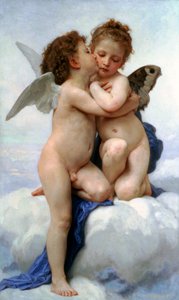 Amor und Psyche als Kinder, Der erste Kuss, 1890 von William Adolphe Bouguereau