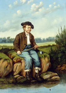 Junge beim Angeln von William Aiken Walker