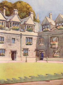 Vorderer Innenhof des Brasenose College, im Hintergrund die berühmte Rosskastanie bekannt als Heber