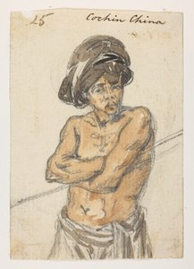 25 Mann von Cochin China, aus einem Album von 372 Zeichnungen von Landschaften, Küstenlinien, Kostümen und Alltagsleben während der Lord Macartney-Botschaft an den Kaiser von China, zwischen 1792 und 1794