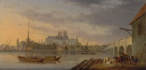 Ein Blick auf die Westminster Bridge und die Abtei von der Südseite von William Anderson
