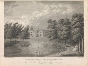 Broadlands in Hampshire, der Sitz von Lord Palmerston (veröffentlicht von W. Angus), Platte 1; Seite 42 (Band Eins) von William Angus