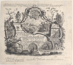 Vorschlag für eine Gravur durch Subskription von einem Originalbild gemalt von Zuccarelle, 1756 von William Austin