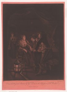 Gesellschaft in einer Taverne bei Kerzenlicht von William Baillie