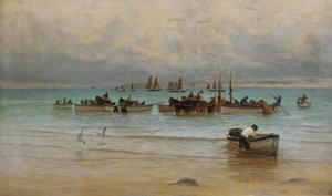 Fischverladung bei Ebbe, St. Ives von William Banks Fortescue