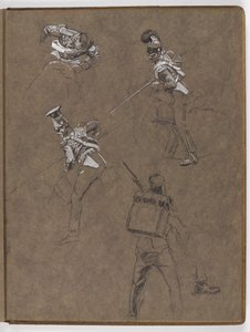 Studien für das Ölgemälde, Die Flagge: Albuhera, 16. Mai 1811 von William Barnes Wollen