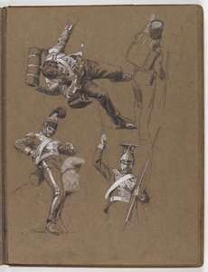 Studien für das Ölgemälde, Die Fahne: Albuhera, 16. Mai 1811 von William Barnes Wollen