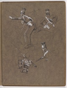 Studien für das Ölgemälde, Die Fahne: Albuhera, 16. Mai 1811 von William Barnes Wollen