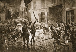 Die Coldstream Guards in Landrecies, August 1914 von William Barnes Wollen