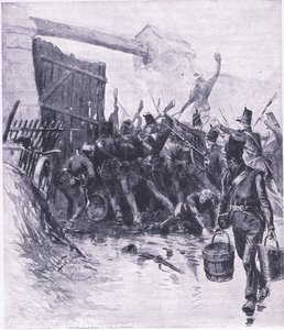 Der Angriff auf La Haye Sainte, Illustration aus Britische Schlachten zu Land und zu Wasser, 1915