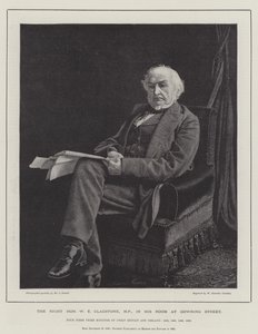 Der ehrenwerte W. E. Gladstone, MP, in seinem Zimmer in der Downing Street von William Biscombe Gardner