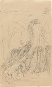 Eine Auferstehungsszene (Die Streiche der Geister) von William Blake
