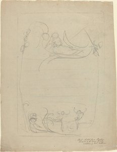 Ein bewaffneter Mann verschmäht eine Frau [recto] von William Blake
