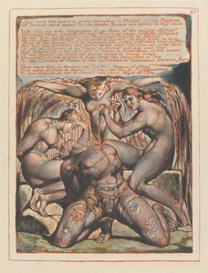 "Und es war ein großes Wehklagen in Beulah zu hören..."; Kapitel 1 Schlussstück (Tafel 25) von William Blake