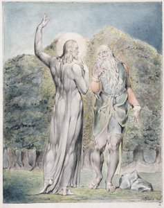 Christus wird von Satan versucht, die Steine in Brot zu verwandeln, Illustration aus 