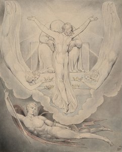 Illustration 3 zu Miltons "Das verlorene Paradies": Christus bietet an, den Menschen zu erlösen von William Blake