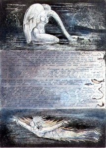 Tafel II, Jerusalem, ca. 1804-20. Die Töchter von Albion dargestellt durch schwanenartige und fischartige Kreaturen