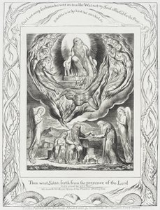 Satan geht aus der Gegenwart des Herrn hervor von William Blake