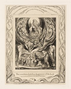Satan geht aus der Gegenwart des Herrn hervor von William Blake