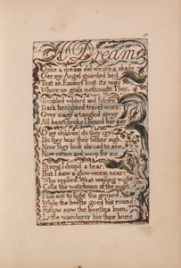Lieder der Unschuld und der Erfahrung, Tafel 15, Ein Traum (Bentley 26)